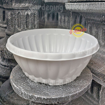 Pot Bonsai Plastik Bulat Alexish DELIMA Putih 30cm