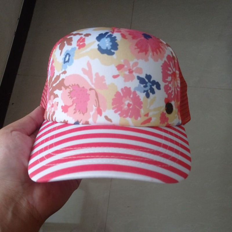 topi wanita roxy pink rose original