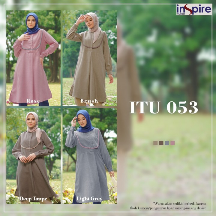 Tunik Youth Inspire ITU 053 / Tunik Remaja Wanita Muslim Katun Polos Murah Terbaru 2021