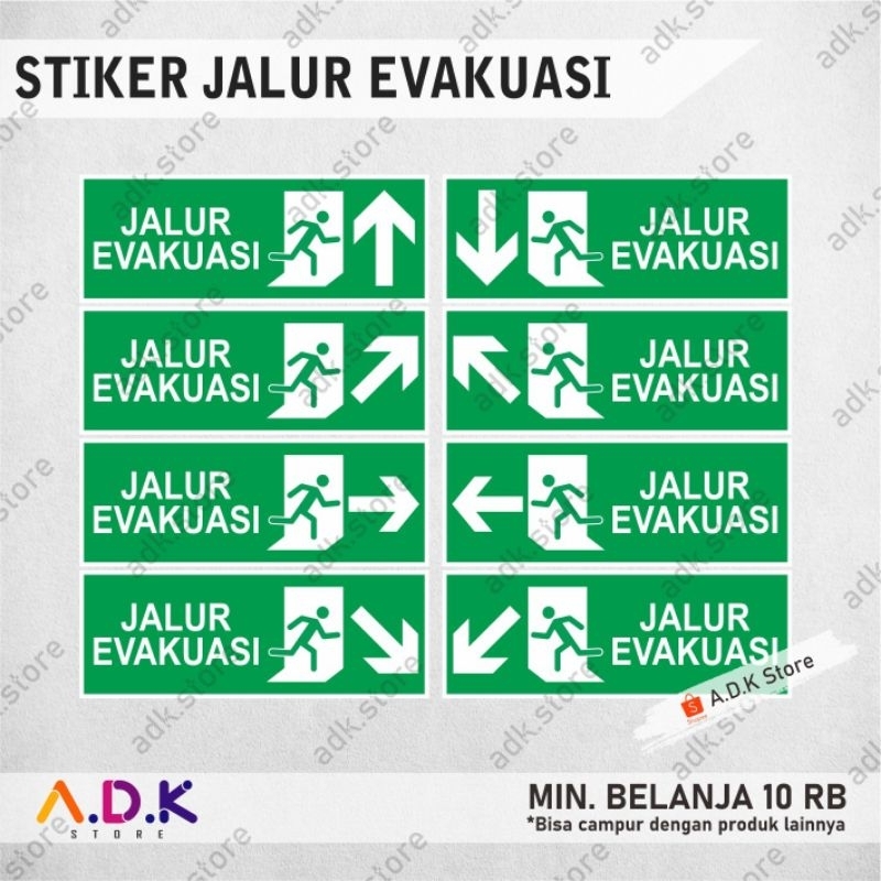 

STIKER JALUR EVAKUASI (30×11cm)