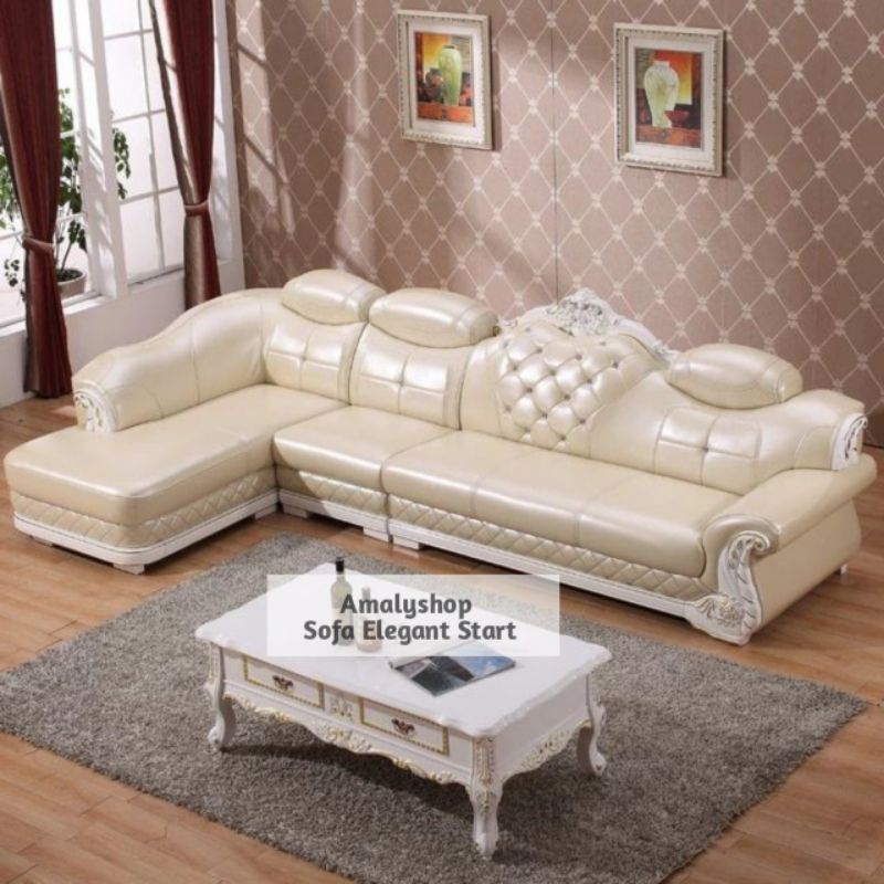 Sofa Kulit Lettet L Sofa Minimalis Ruang Tamu Model Terbaru Sofa Jati Mewah Realpict