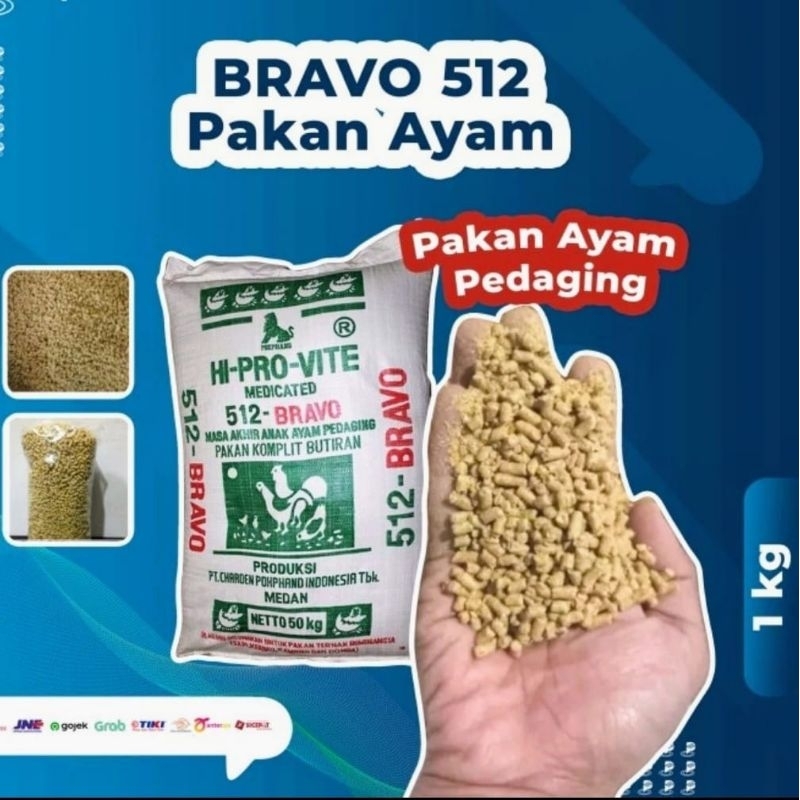 Pakan Ayam Pur Ayam 512-BRAVO per 1kg Makanan Ayam