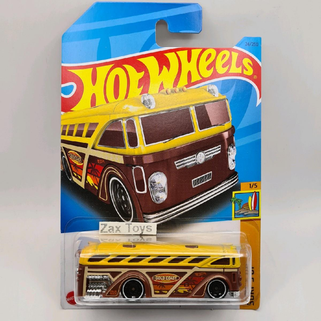 Hot Wheels Surfin School Bus Coklat Kuning