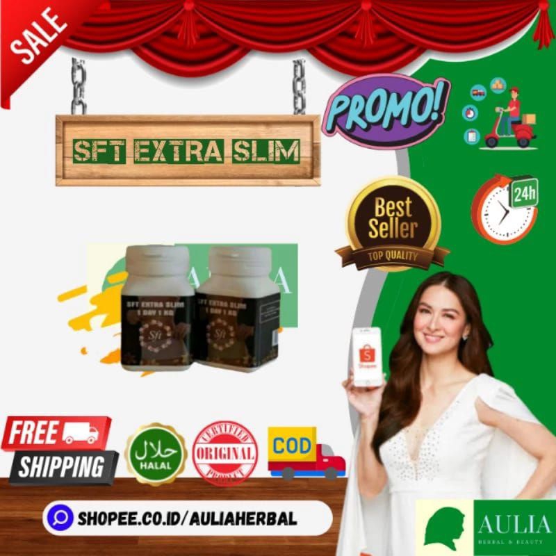 New SFT EXTRA SLIM ORIGINAL 1 DAY 1KG OBAT PELANGSING BADAN DIETHERBAL WL ASLI
