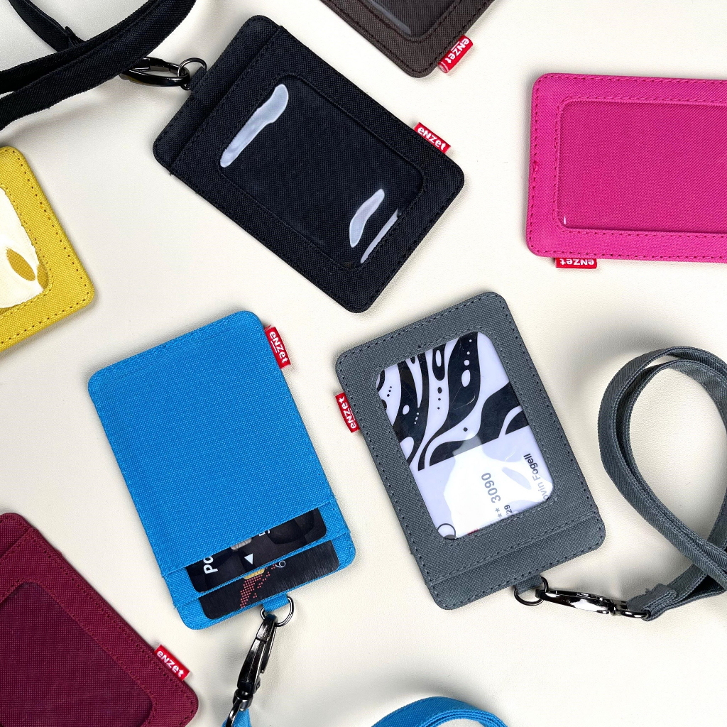 

ID Card Holder Name Tag Lanyard Dompet Kartu Gantung Kalung Kain Kanvas Polos