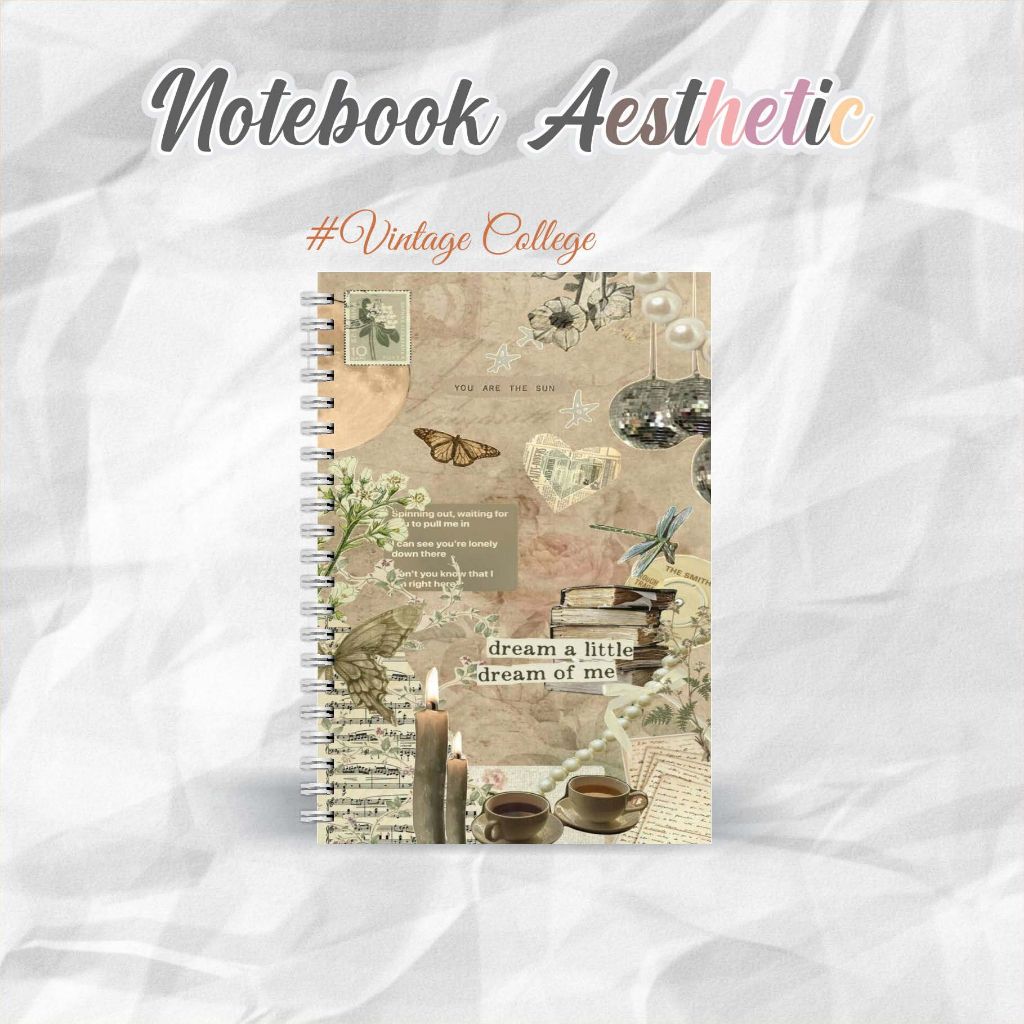 

NOTEBOOK A5 VINTAGE COLLEGE CATATAN/JURNAL BOOKPAPER GRID/KOTAK2#DOTTED/TITIK2#BLANK/POLOS