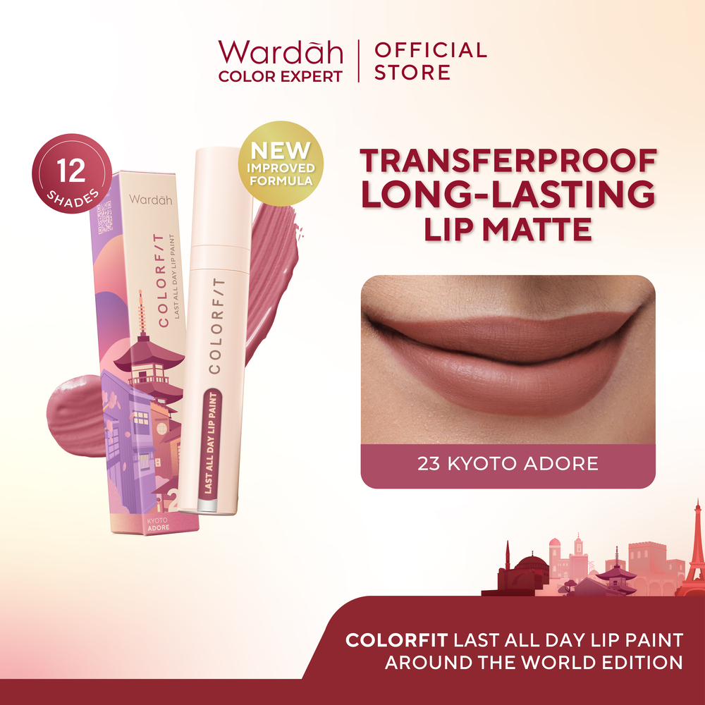 WARDAH Colorfit Lip Paint Around the World -  Lip Cream Tahan Lama Hingga 12 Jam, Transferproof, Pig
