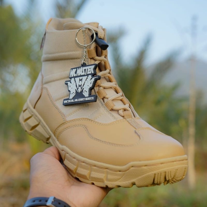 Sepatu Pdl Ninja Pendek Warna Cream Gurun Kulit Sapi Asli Merk MR MASTER Sepatu Pdl Dinas Lapangan S