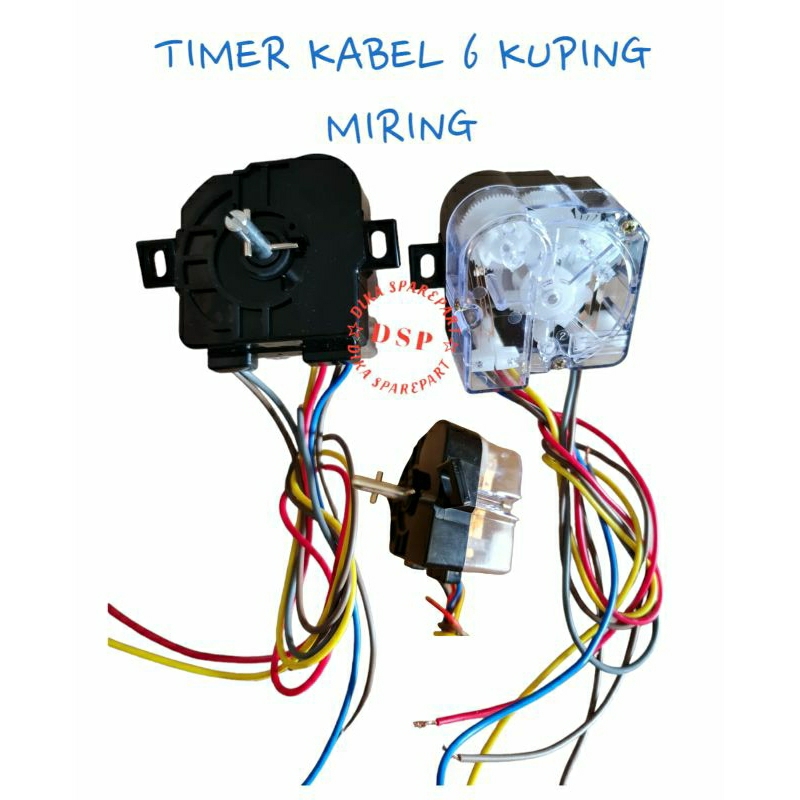 Timer mesin cuci kuping miring 6kabel