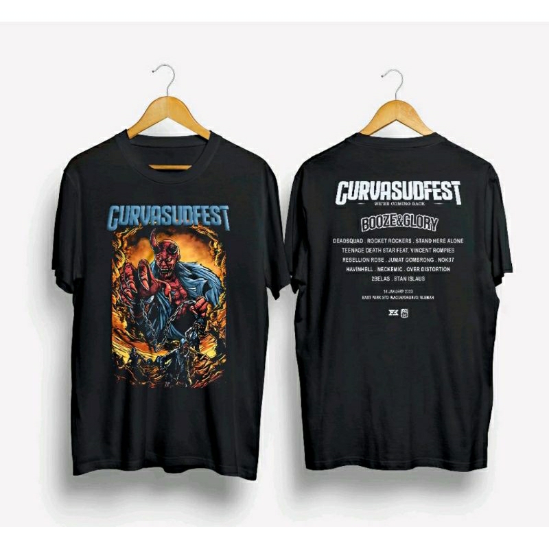 KAOS BAND- CURVASYDEFEST Booze &Glori /Tshirt Premium Musik Rock Metal UNISEX