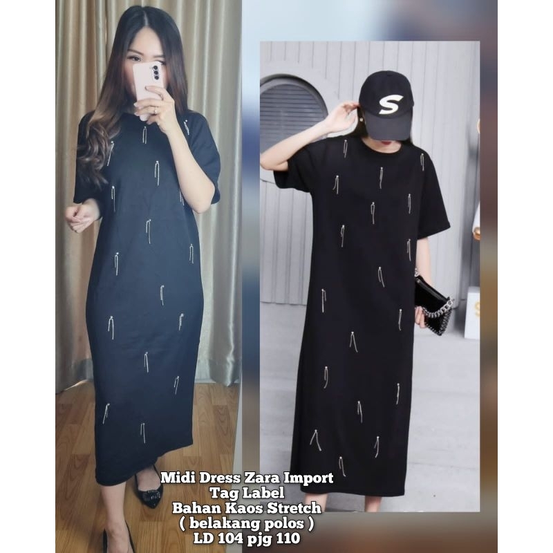 Dress Wanita Zra Pelanggi Bahan Kaos Import