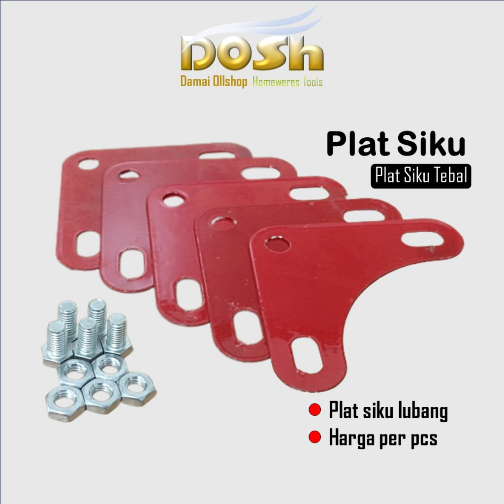 Plat Siku Penyangga / Mur Baut Siku Lubang Rak Besi  / Siku Segitiga Besi Rak Lubang Baut Mur Siku L