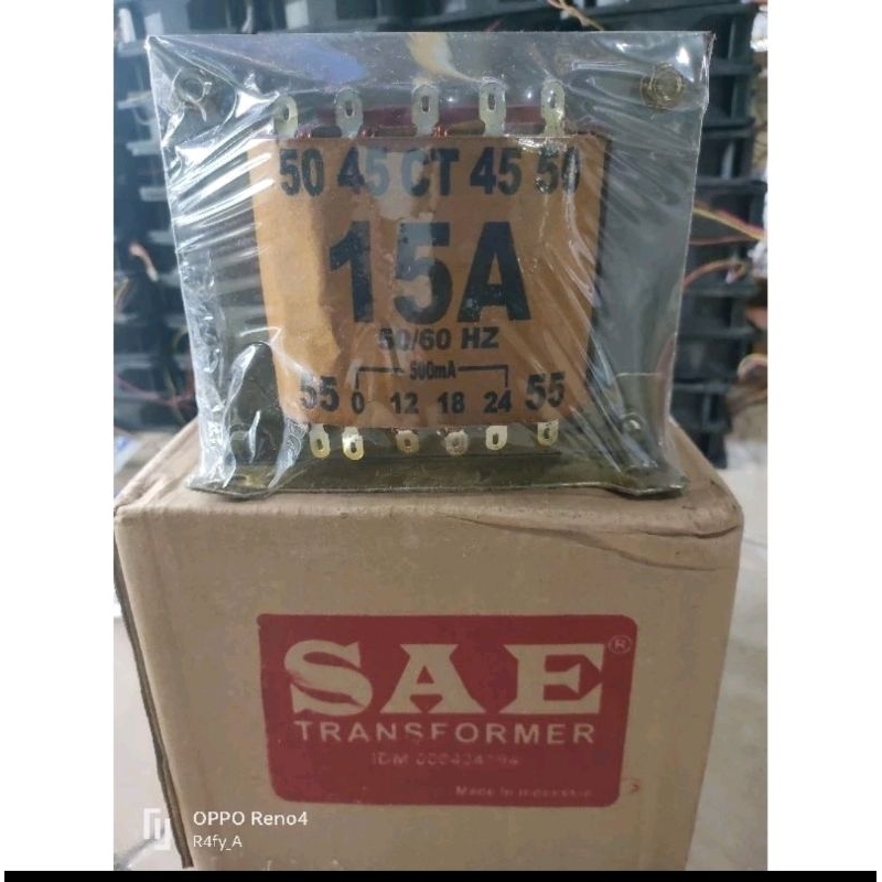 Trafo SAE 15A CT 55 Murni Travo SAE ( Extra ada 3 )