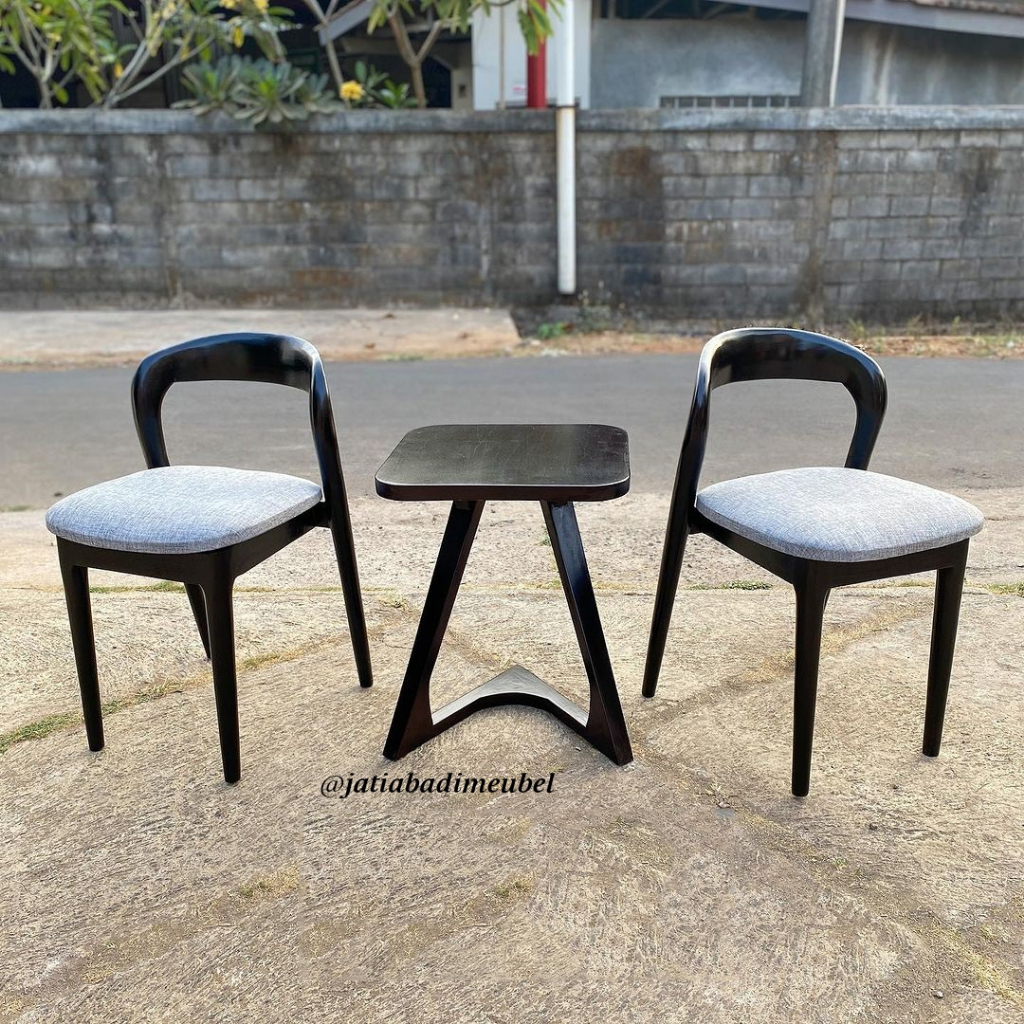 Set Kursi Teras Retro Modern Minimalis Kayu Jati Dudukan Busa