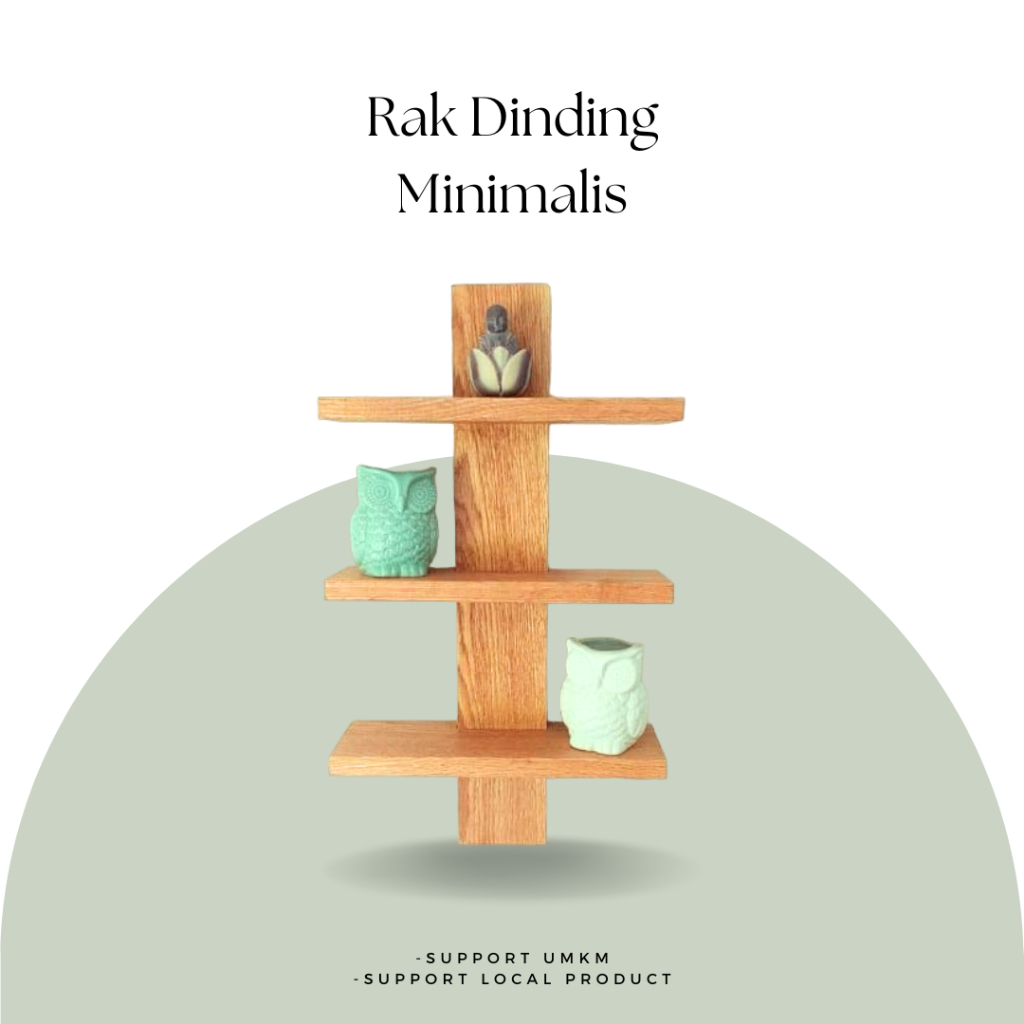 RAK DINDING KAYU MINIMALIS DEKORASI PAJANGAN MAIN TANAMAN HIAS BUNGA
