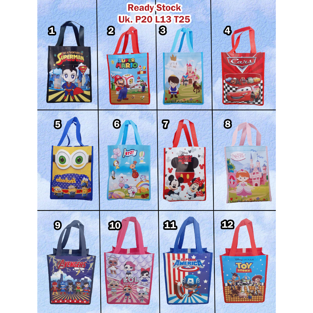 

Tas Ultah Kotak Ready Stock Tema Kartun Lucu Motif Terbaru