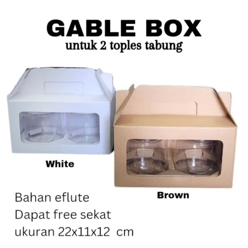 

GABLE BOX 2 TOPLES TABUNG DENGAN SEKAT EFLUTE CORRUGATED DUS TEBAL KOTAK TENTENG HAMPERS