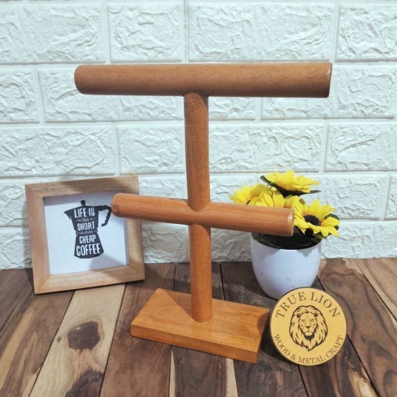 Rak Aksesoris Perhiasan / Rak Aksesoris Asthetic / stand aksesoris gelang kayu