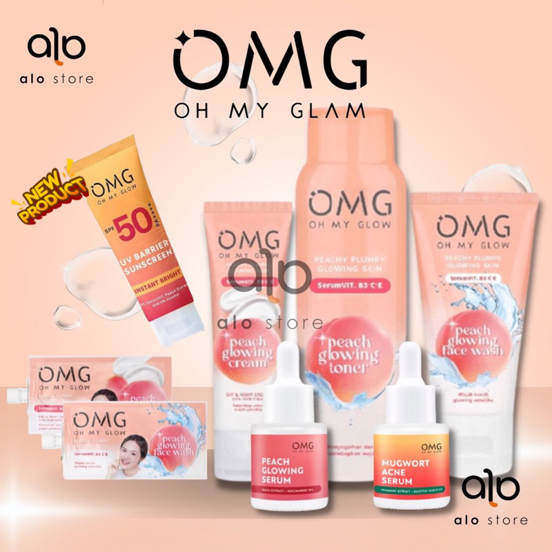 OMG Oh My Glam Peach Glowing Series Original Skincare OMG
