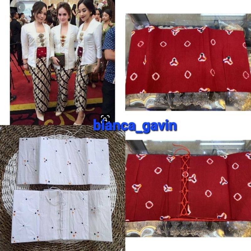 Angkin Jumputan Instan/ Stagen Jumputan Instan/ Kemben Kebaya, Warna Lengkap