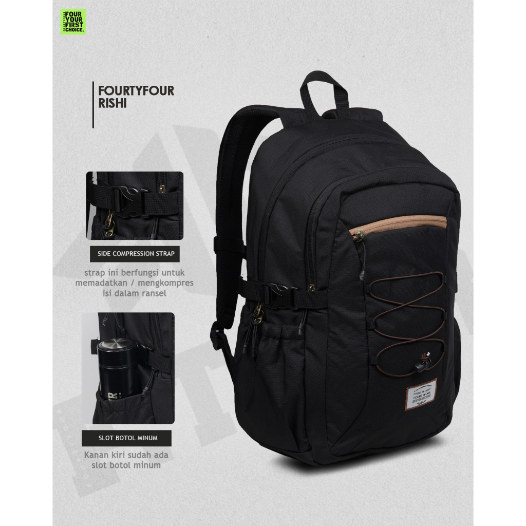 Tas Backpack Pria FOURTYFOUR RISHI - Tas Ransel Casual Pria Premium