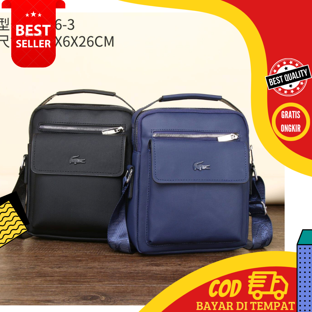 MODEKU / TAS SELEMPANG PRIA CROCODILE  BAHAN BAGUS IMPORT REALPICT S896-3