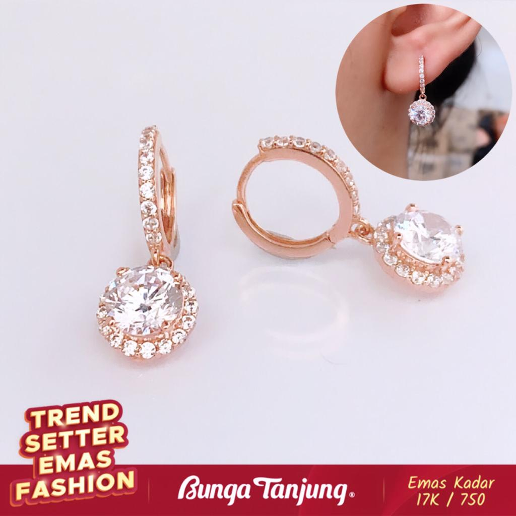 ANTING KLIP ARABELLA - EMAS 17K - BUNGA TANJUNG GOLD