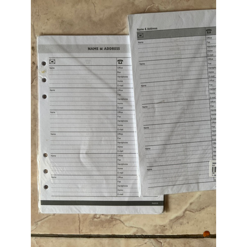 

rados reffil campus note address A5