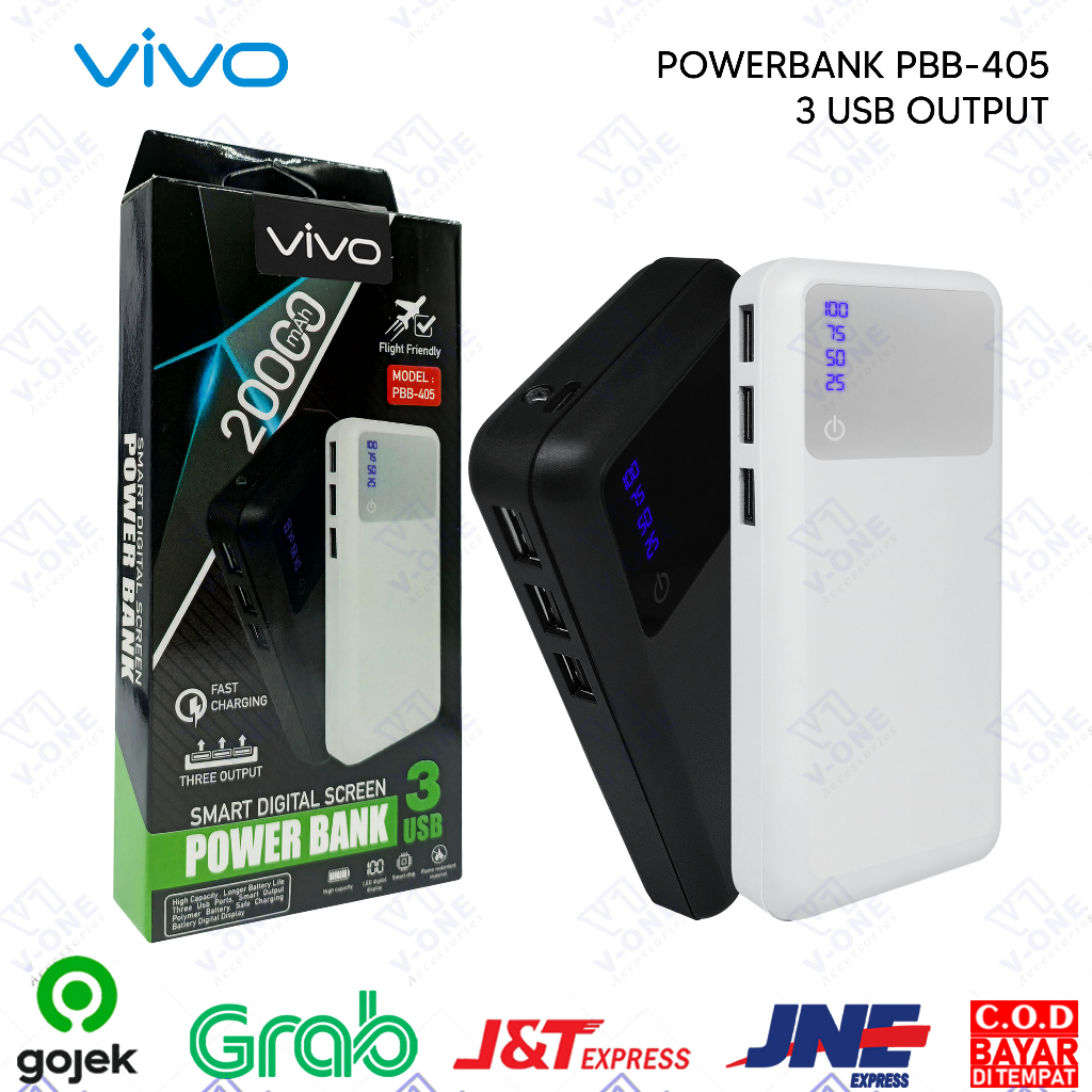 PB POWERBANK POWER BANK VIVO MURAH KAPASITAS 20000 mAh PBB 405