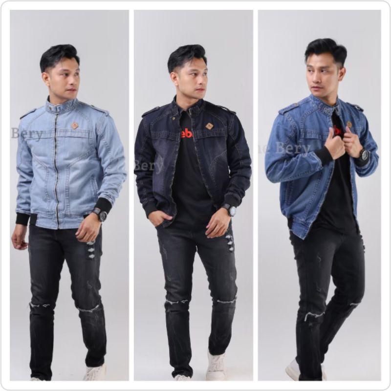 JAKET JEANS TB LOGO kulit scoder/ jaket pria/ jaket jeans pria