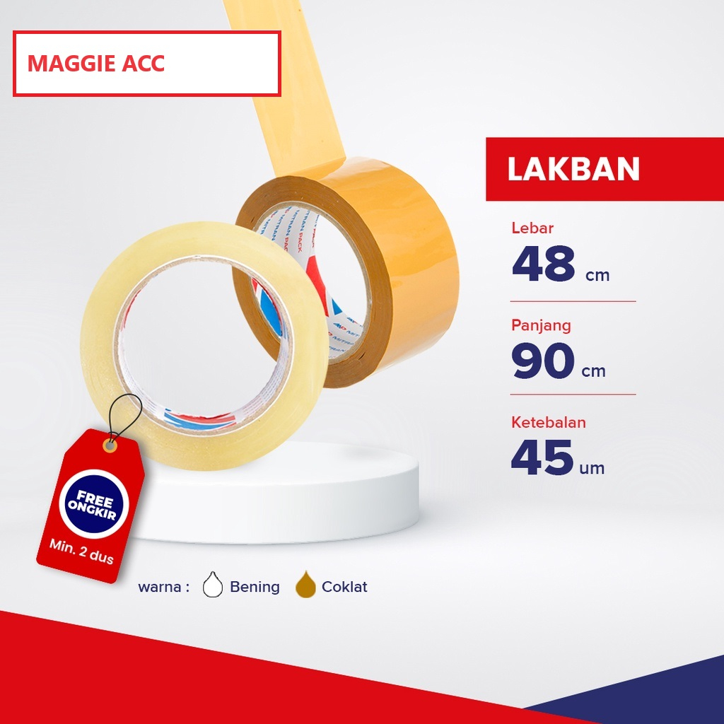 

Lakban Bening / Coklat 90 meter FULL x 48 mm Mitran Pack