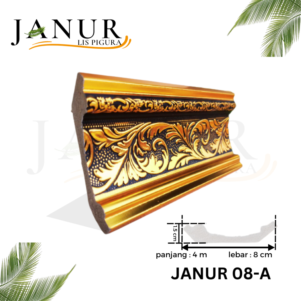 Lis Pigura plafon lebar 8cm x 2m merk janur