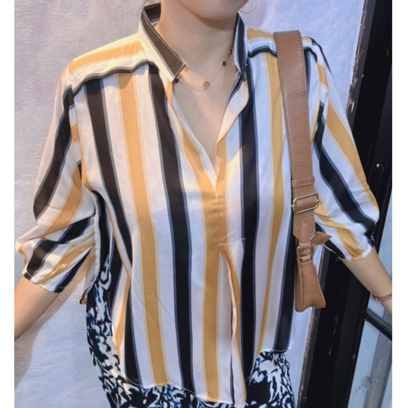 kemeja blouse jumbo Fuxii-Orange