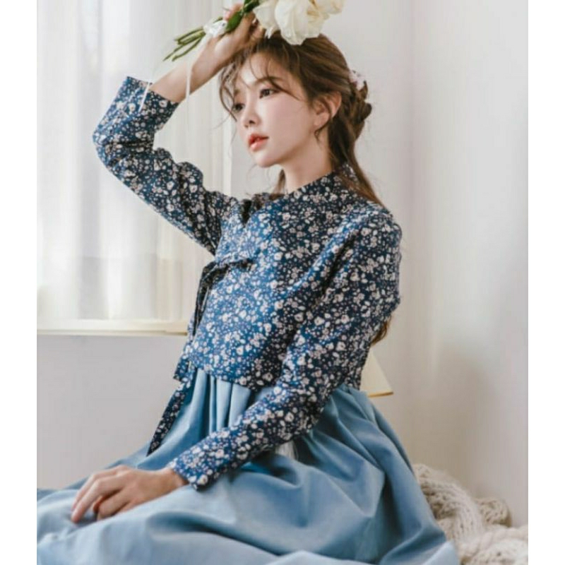 JEOGORI ATASAN HANBOK MODERN BUNGA KOREA NEW