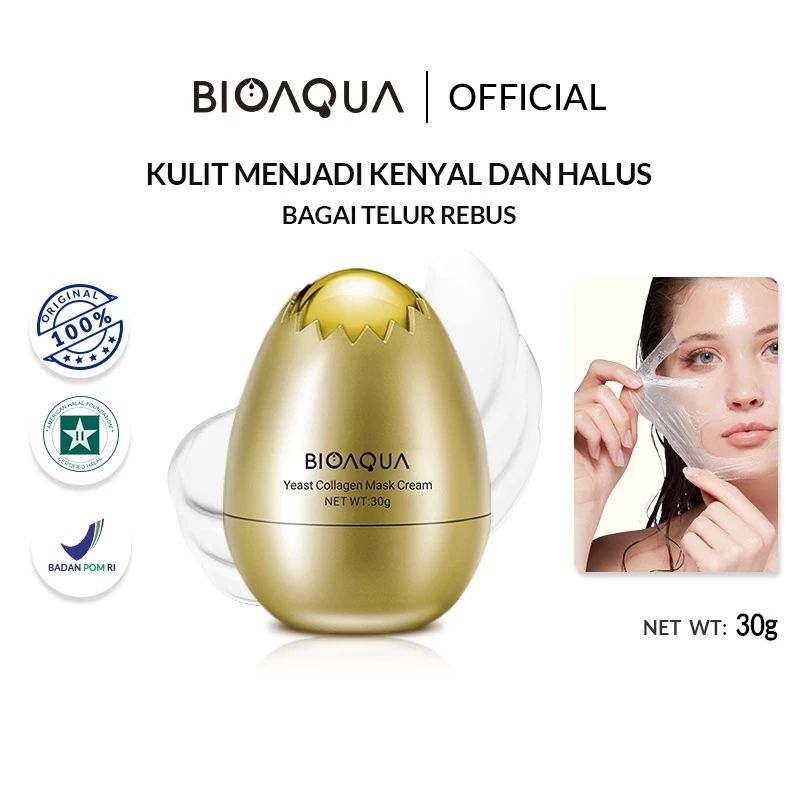 [BPOM+FREE GIFT] BIOAQUA Yeast Collagen Mask Cream 30g