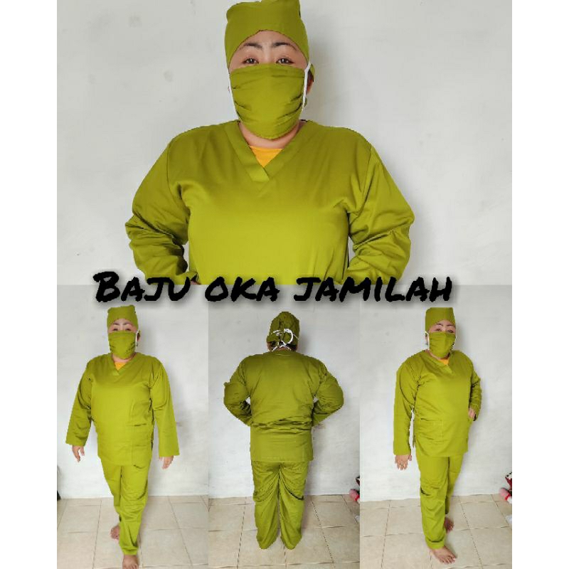 Baju ok medis lengan panjang | Baju ok American Drill | Baju Jaga | Baju Dinas | Baju ok warna hijau
