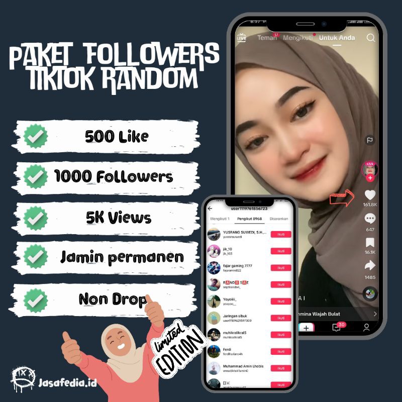 PAKET FOLLOWERS TIKTOK LIKE VIEWS HQ BEST SELLER