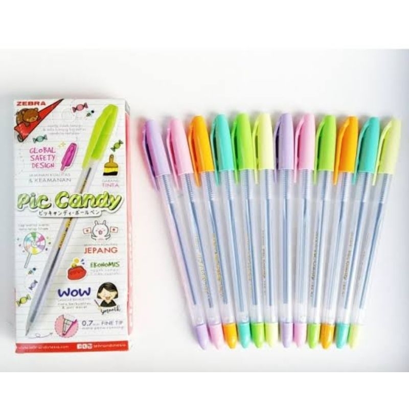 

Pulpen zebra pic candy 0,7mm (12pcs) semi gel