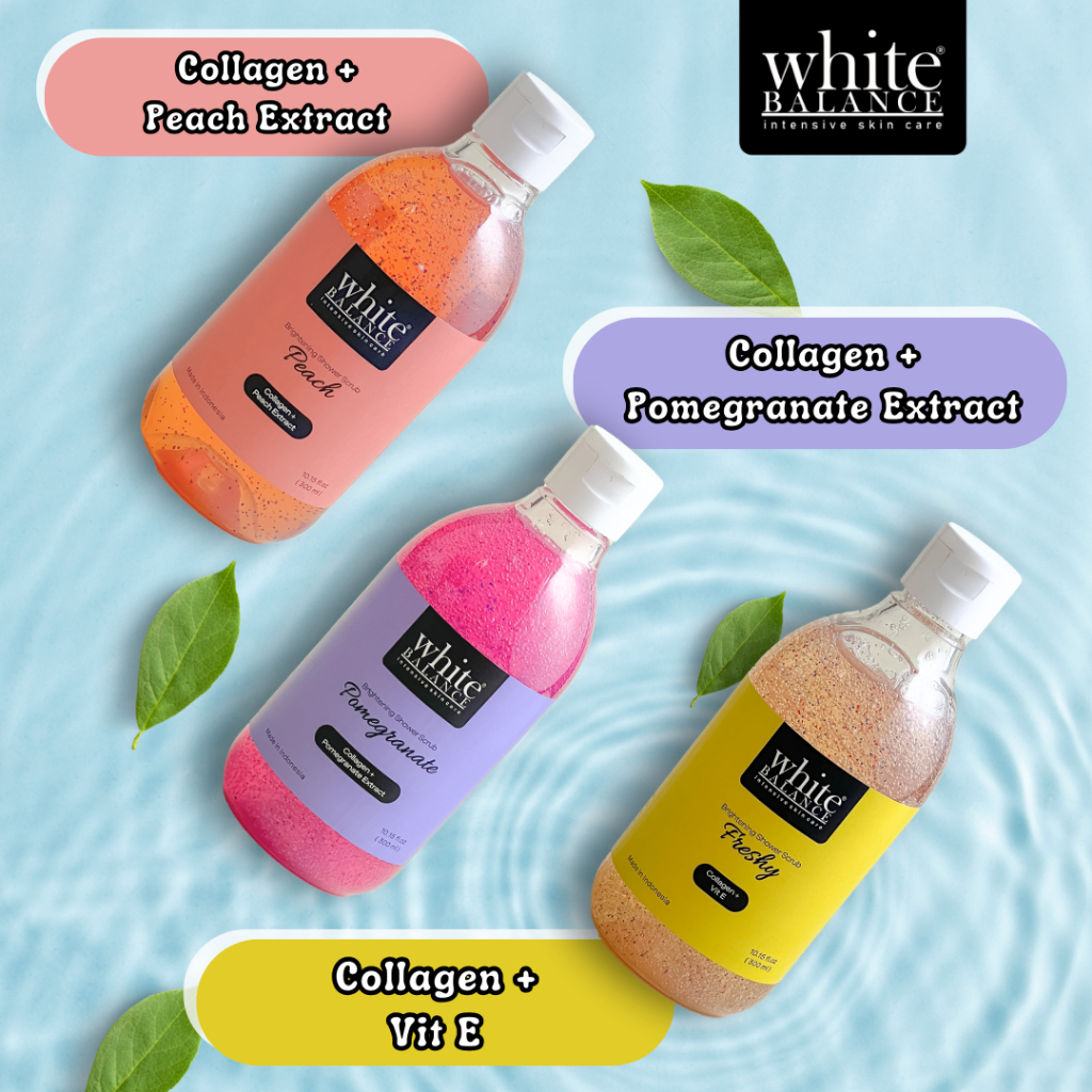 White Balance Shower Scrub | Sabun Mencerahkan Kulit (300 ml) - PALING MURAH