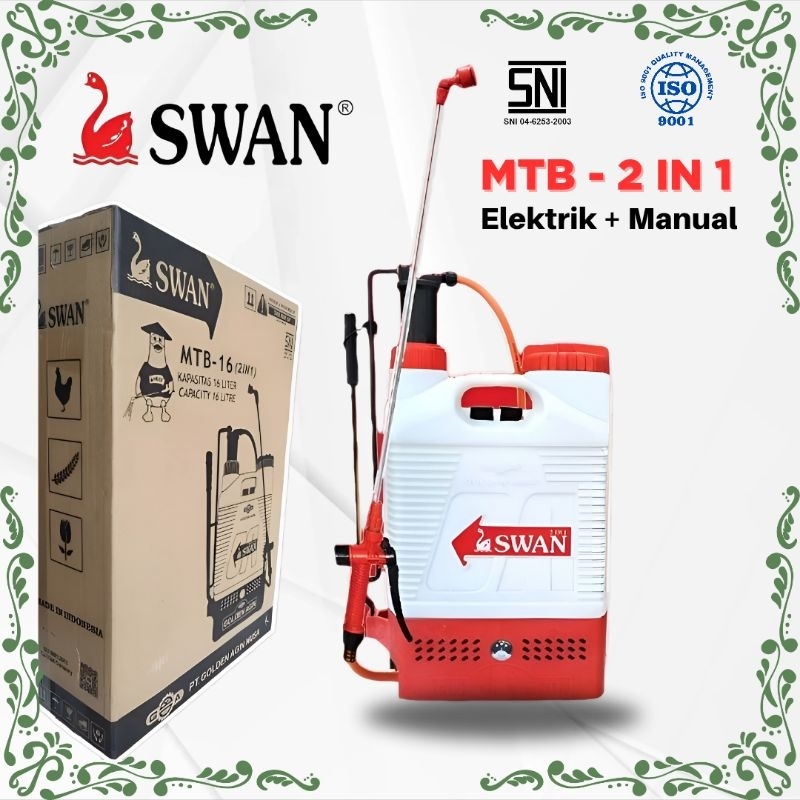 semprotan/ tangki semprot/ Sprayer SWAN 2in1 MTB-16 Double (Manual + Elektrik)/ sprayer elektrik / T