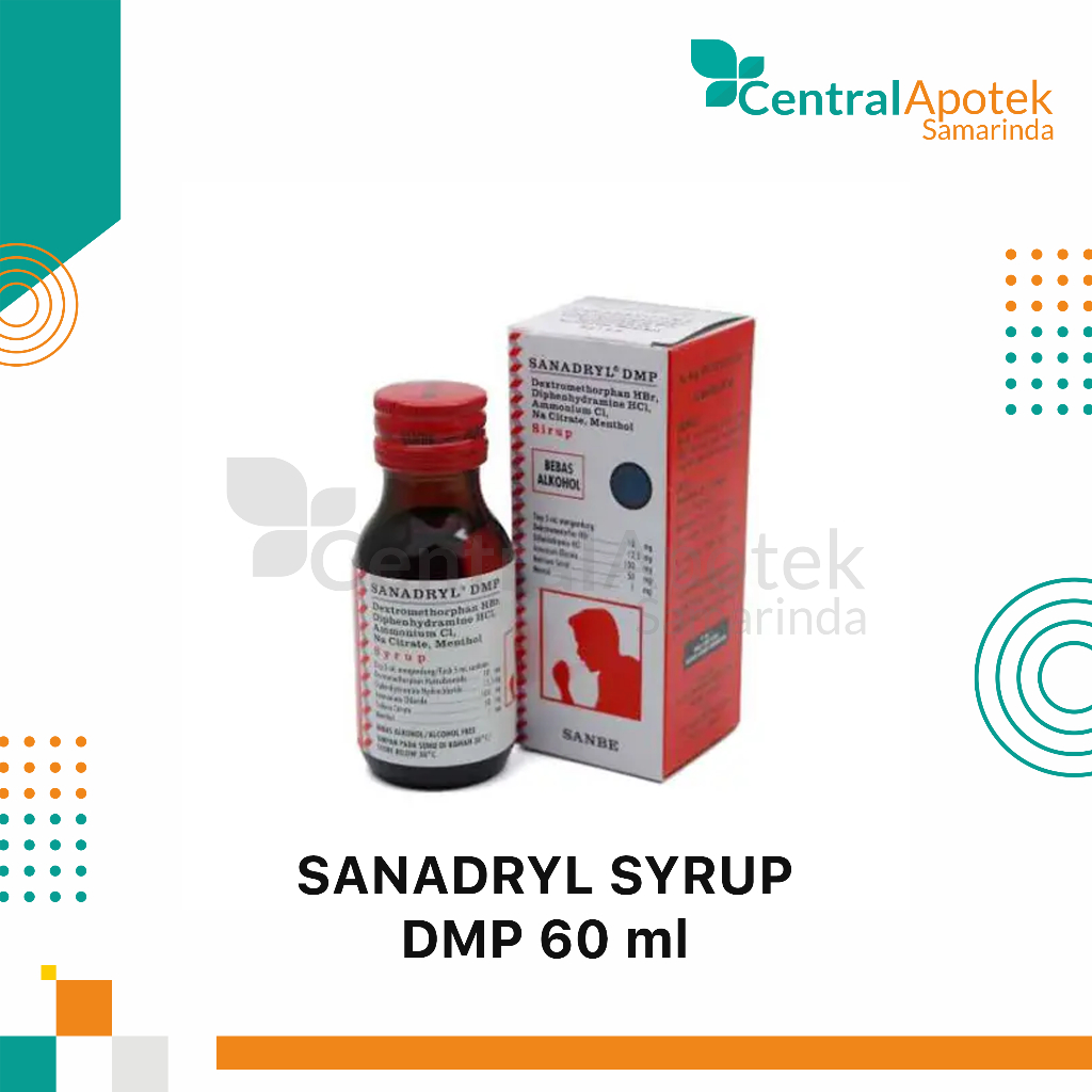 Sanadryl DMP 60 ml / Botol / Obat Batuk Kering / Obat Batuk Tidak Berdahak