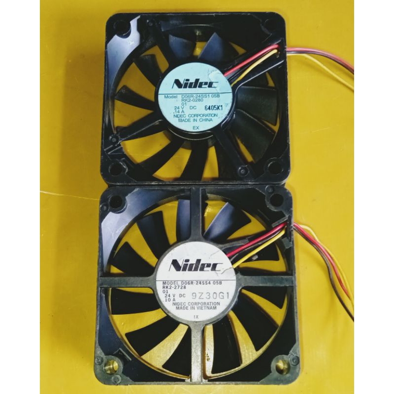 KIPAS Nidec 6x6cm 24v 10/14A tebal 1.5cm original