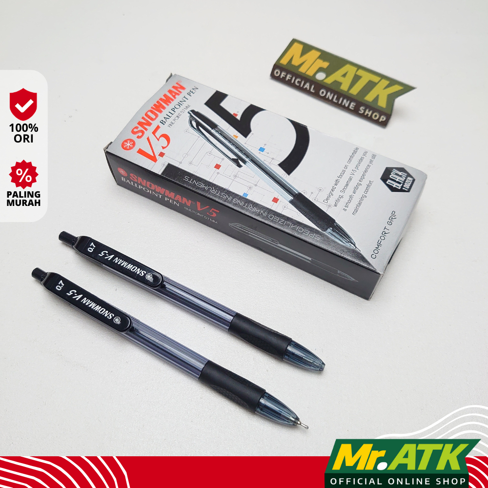 

PULPEN SNOWMAN V5 0.7 MM WARNA HITAM MEKANIK / CETEK / RETRACTABLE - BALLPOINT PEN PENA BOLPOIN SATUAN / 1 PCS