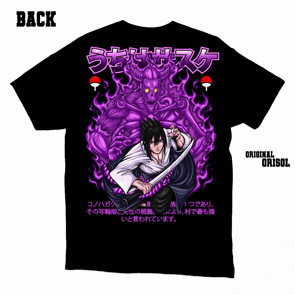 Kaos Uciha Sasuke Kaos Anime Tshirt Anime Sasuke Uchiha Hitam DIstro Baju Sasuke
