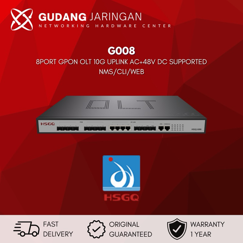 G008ID HSGQ 8 PORT GPON SFP SLOTS 2*1G SFP+ UPLINK SLOT