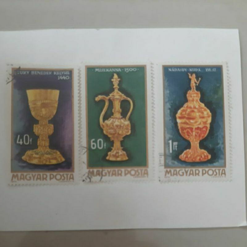 

Perangko Magyar Posta 1970 Gold smith Piala Ancient Cup set 3 prangko