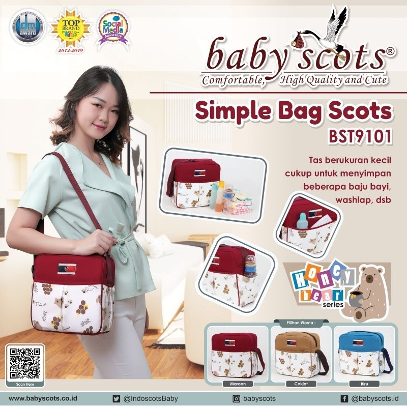 New BABY SCOTS Tas Bayi Kecil / Medium HONEY BEAR Series