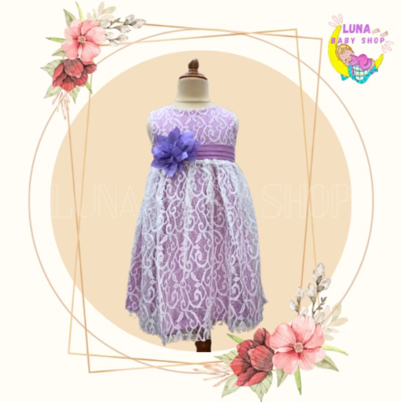 Dress Anak Flokids Ungu Lilac