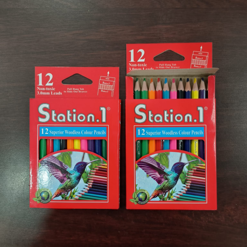 

Pensil Warna / Kelir Kayu Pendek 12 warna Station