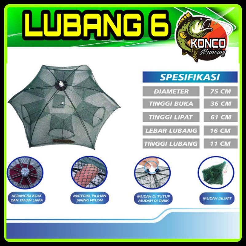 bubu payung lubang 6/bubu jaring